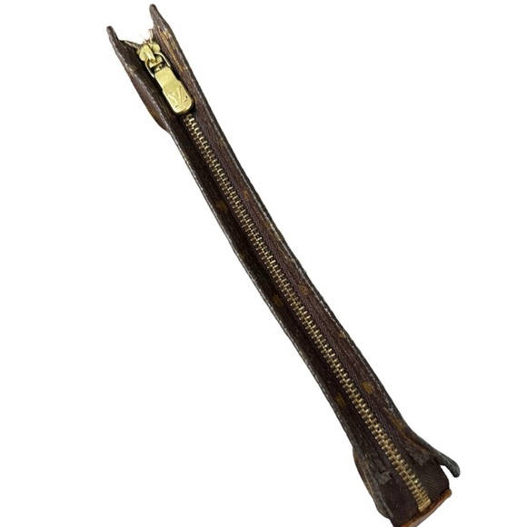 Authentic Louis Vuitton Brown Monogram Leather Toiletry Cosmetic Pouch Bag Case - Picture 9 of 13